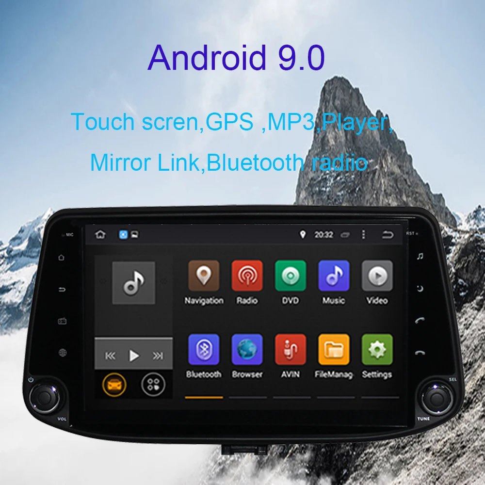 Восьмиядерный ОЗУ 4 Гб ПЗУ 64 ГБ Android 9,0 подходит для hyundai i30- автомобильный gps-плеер навигация gps радио SD карта стерео видео головное устройство