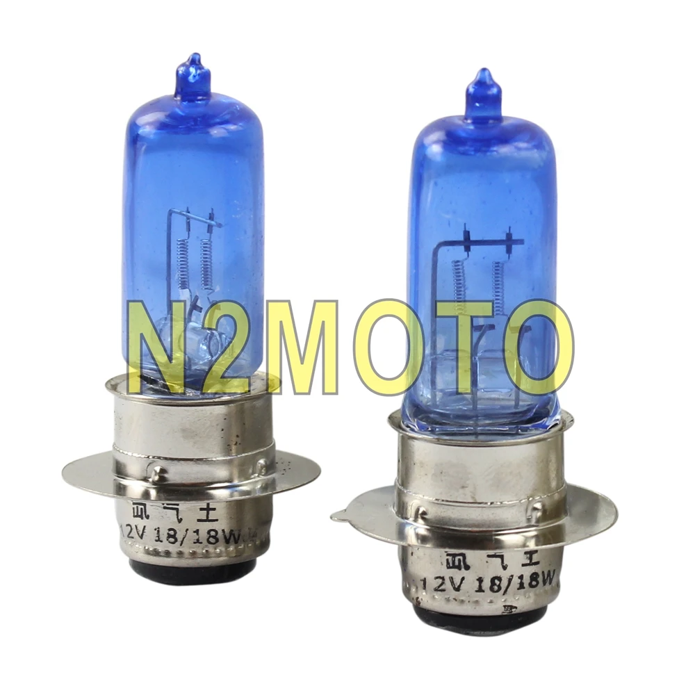 

2 PCS Motorcycle Moto Headlight Bulb 12V 18W Xenon White Replacement Headlamp Universal for Yamaha Honda Suzuki Scooters