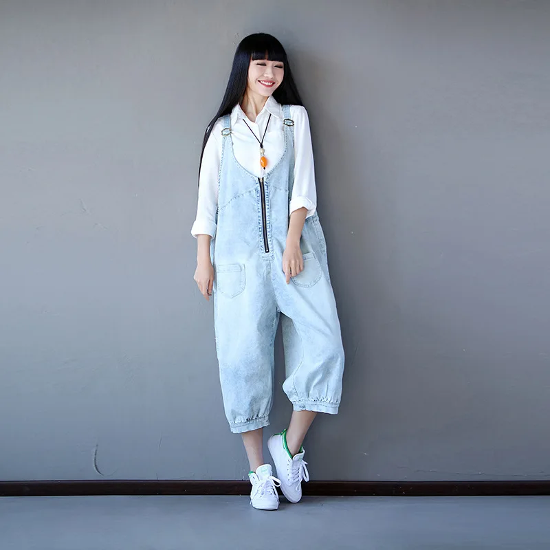 

High Waist Jeans Denim Jumpsuit Women Plus Size Casual 2019 Spring Summer Cotton Overalls for Women Playsuit Korean Jean Femme