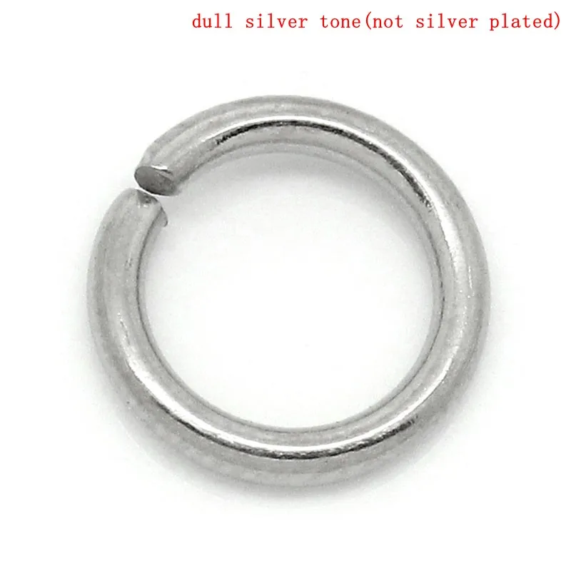 

Stainless Steel Opened Jump Rings Round Silver Tone 6mm( 2/8") Dia, 35 PCs new