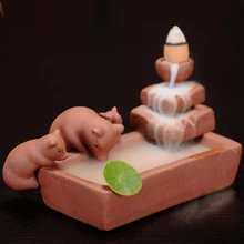 Ароматическая курильница с обратным потоком для домашнего декора, керамическая ароматическая курильница с дымом и водопадом, буддийская ароматическая курильница+ 10 конусов для благовоний