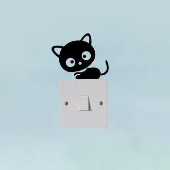 

Black Cat Vinyl Switch Sticker Fashion Funny Wall Decal Decor Art 3SS0039