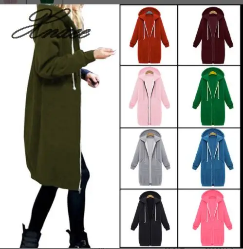 

Xnxee Europe and America 2019 autumn and winter women's explosions hooded long-sleeved coat multi-color S-5XL