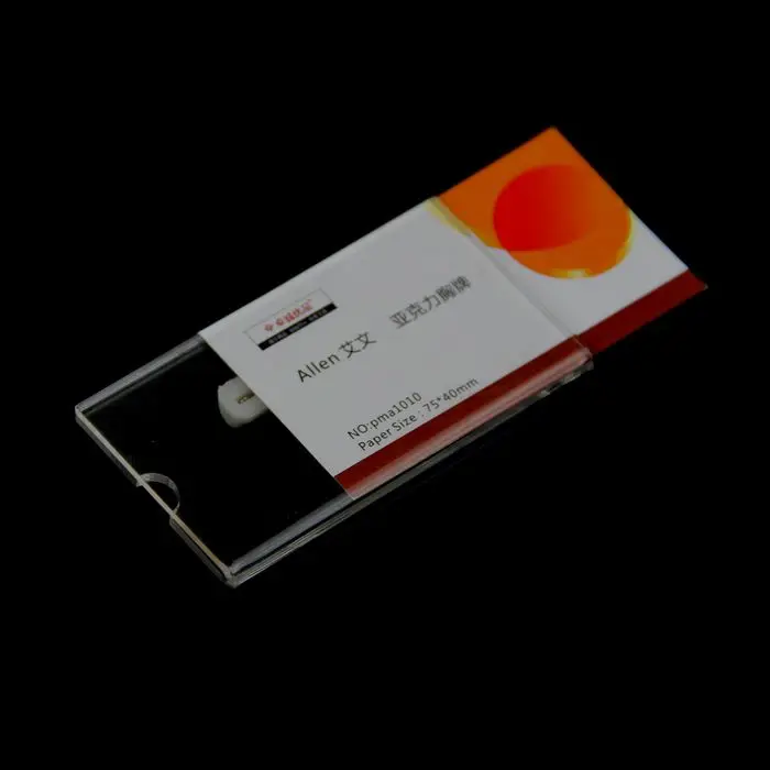 

50 pcs 75*40mm pin Custom logo acrylic student worker employee ID name card holder ID card chest name badge pin brooch