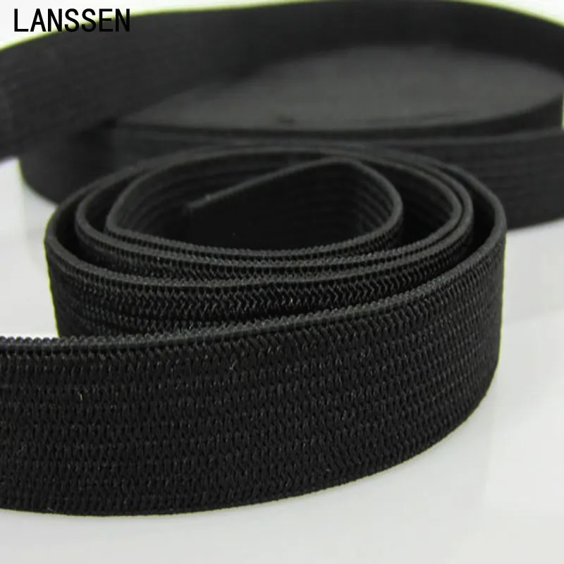 5yards 5/8" Black Soft Knit Braided Elastic bing Band For Sewing