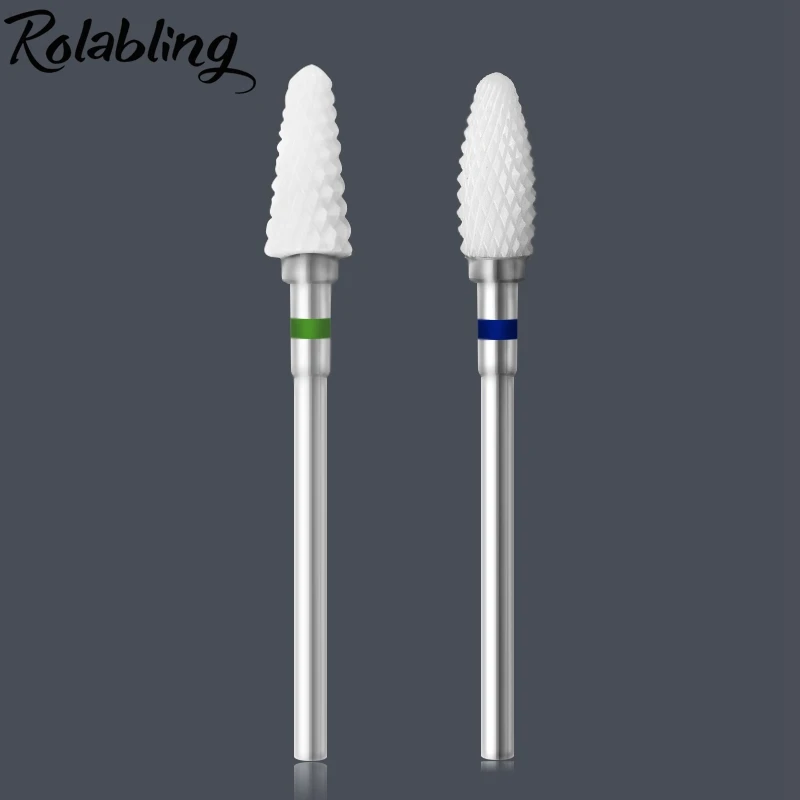 

Rolabling 2pcs Ceramic Cuticle Clean Nail Drill Bit Alloy Mills Cutter Electric Manicure Pedicure Nail Drill Machine Accessory