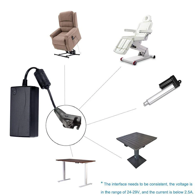 Переключением напряжения переменного/постоянного тока Питание трансформатор 29 V/24 V 2A адаптер для OKIN кресло с подъемным механизмом или Мощность для дивана Recliner С EU/US AC Мощность стены шнур