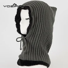 YOZIRON зимнюю шапку и шарф набор взрослых Повседневное бархат утолщаются Для мужчин Для женщин шею громоздкая шапочка Шапки Кепки девочек Skullies лыж маска