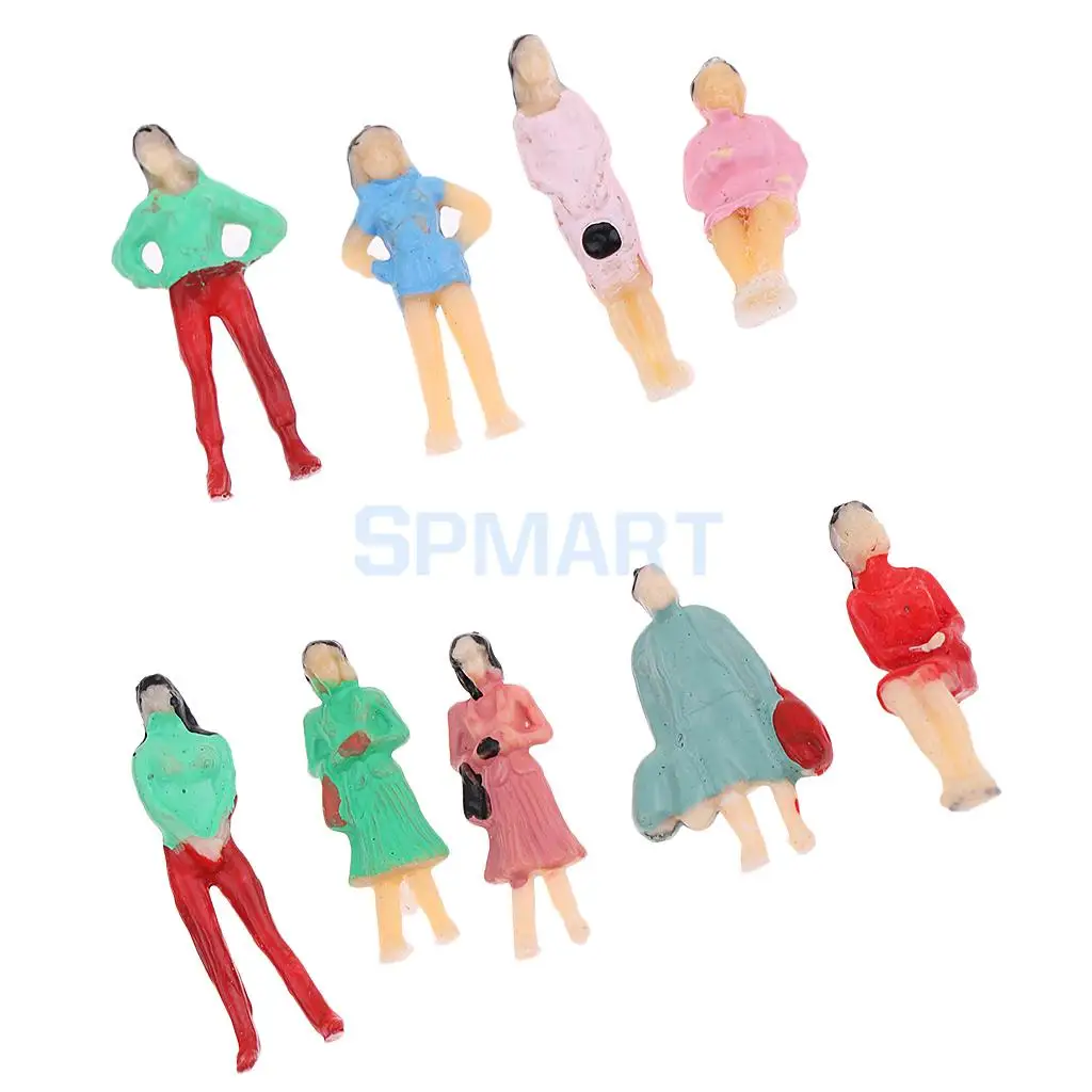 1/75 Painted Passenger Figure Train Scene Building Layout for Park Landscape
