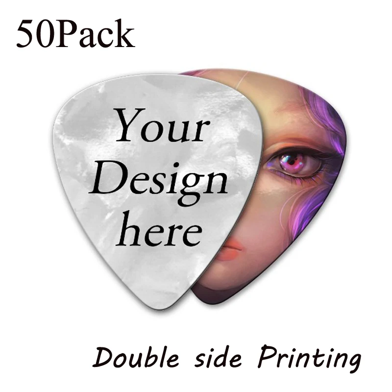 

50pcs Custom Personalized electric guita Picks Double sides Printing Your Own Logo\images guitar accessories