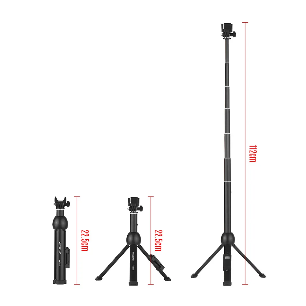 YUNTENG VCT-992 Aluminum Alloy 7-Section Remote Selfie Stick Tabletop Tripod with Phone Remote Control for iPhone Samsung HUAWEI xiaomi 5