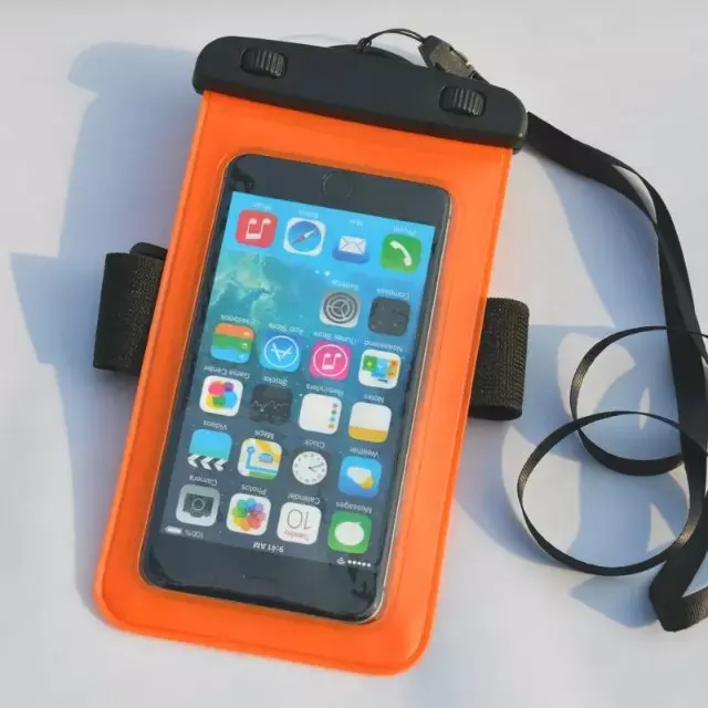 FULAIKATE " универсальная водонепроницаемая сумка для iphone6 6s plus чехол для samsung S6/note4 чехлы Защитный чехол с ленточный шнур - Цвет: Оранжевый