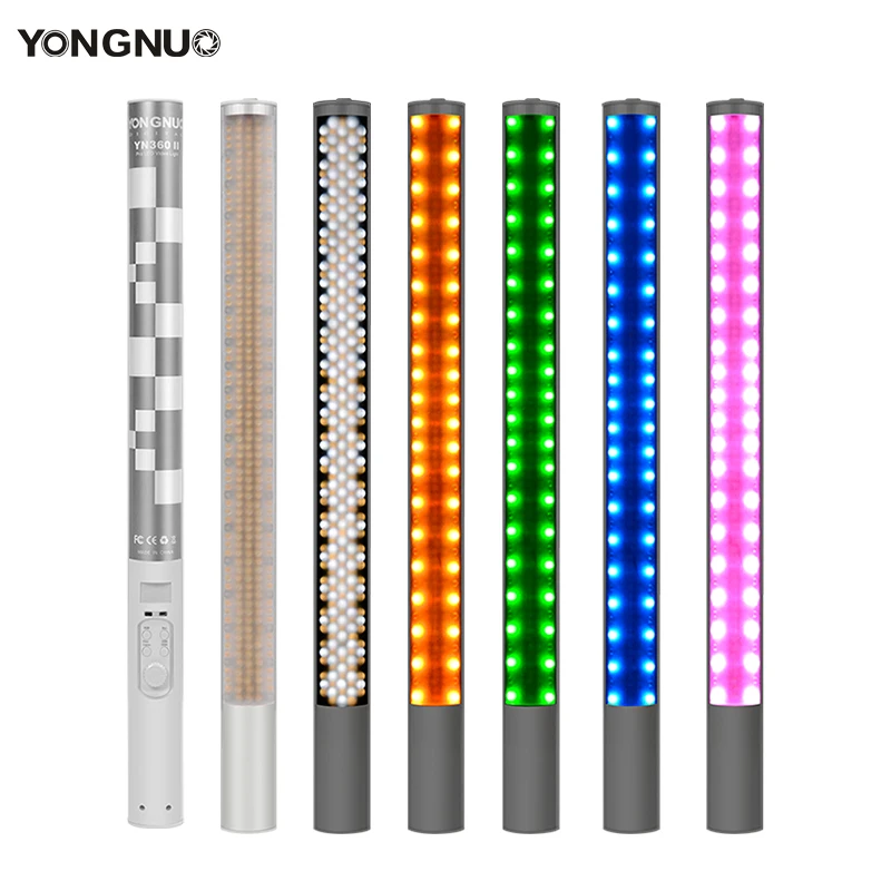 Ceny YONGNUO YN360II YN360 II lodu piksel stick led dwukolorowy 3200k 5500k kontrola aplikacji Bluetooth lampa wideo RGB kolorowe zdjęcie stick led
