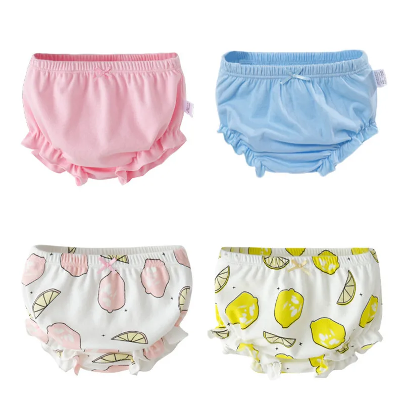 

Summer Cotton Baby Bloomers Newborn Baby Girl Pants Infant Baby Shorts Diaper Cover Baby Clothing Children Pants Lemon Dot Print