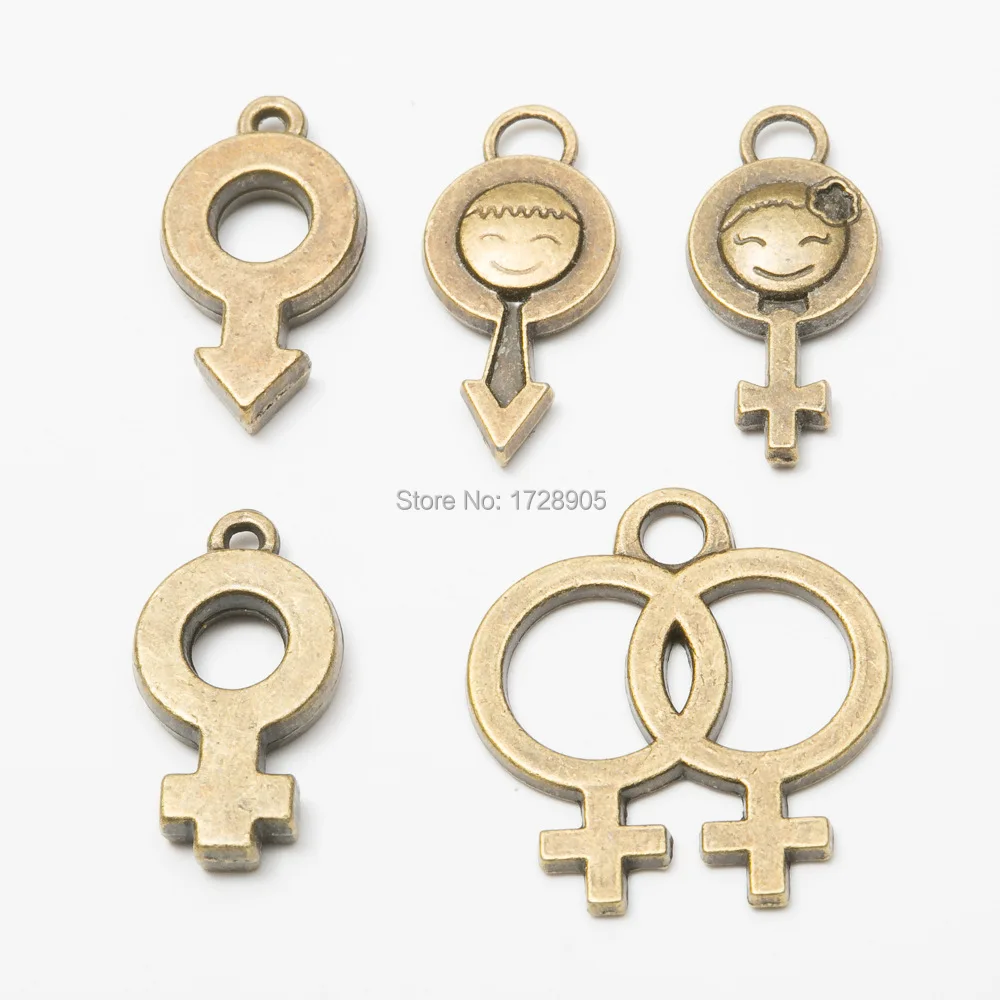 

Charm for Jewelry making Gender Symbol Charms 10pcs Bronze Charms Male Female Sign Charms Pendant for Bracelets Girl Boy Charms