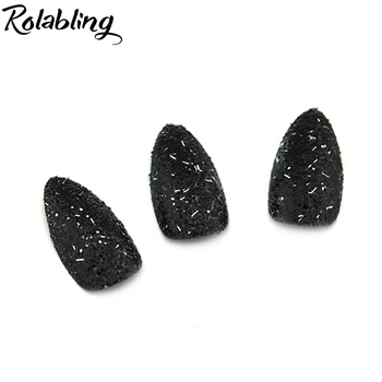 

Fashion nail tip design 70PCS/LOT Black Glitter Sharp Ending Stiletto Acrylic False Tips Beige Art Beauty artificial nail