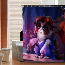 Новейшая стильная Заказная занавеска для душа с кошкой, декоративная занавеска для ванной комнаты из полиэфирной ткани