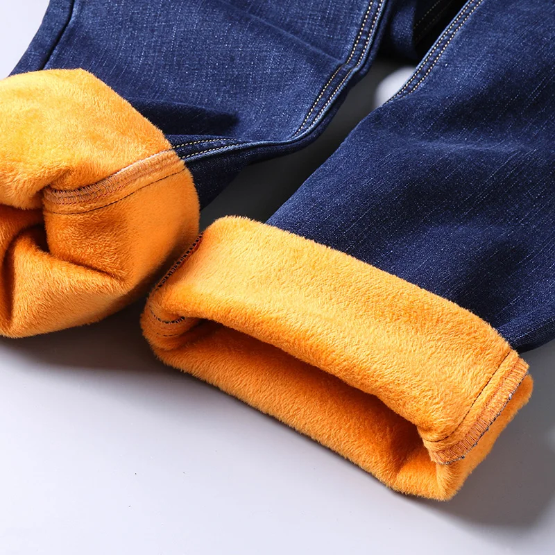 Новые мужские спортивные теплые джинсы, высокое качество, известный бренд, зимние мужские джинсы, теплые мягкие мужские джинсы из флока, Размеры 35, 38, 40