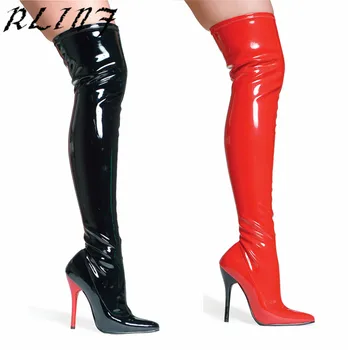 

RLINF New Sexy Pointed 12cm Bag Leg Over The Knee Boots Fun Extreme High Heel Appr Size 35-46