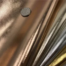 Metallic PU Leather Fabric Gold Silver Handmade Diy Soft-wrapped Hard-wrapped Fabric Cost Clothing Accessories 137x50cm