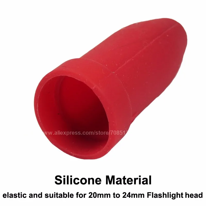 KTZ Силиконовый эластичный красный и белый диффузор для 20 мм-24 мм AA/18650 светодиодный фонарик(1 комплект