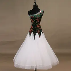 Стандартный бальный зал танцевальное платье для взрослых элегантные белые танцы вальса юбка женская Высококачественная танцевальный зал