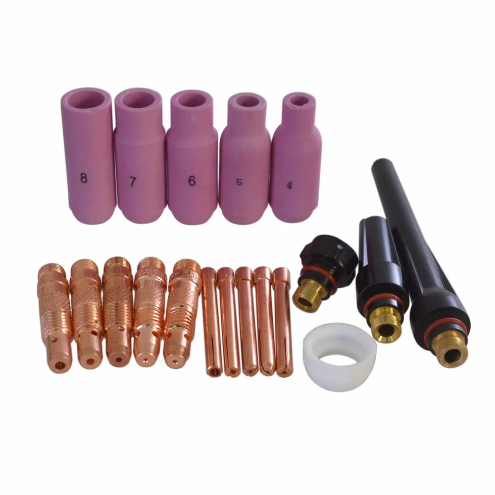 18PCS TIG Collet Body Consumables Accessories Assorted Size SR WP-17 18 26 TIG Welding Torch