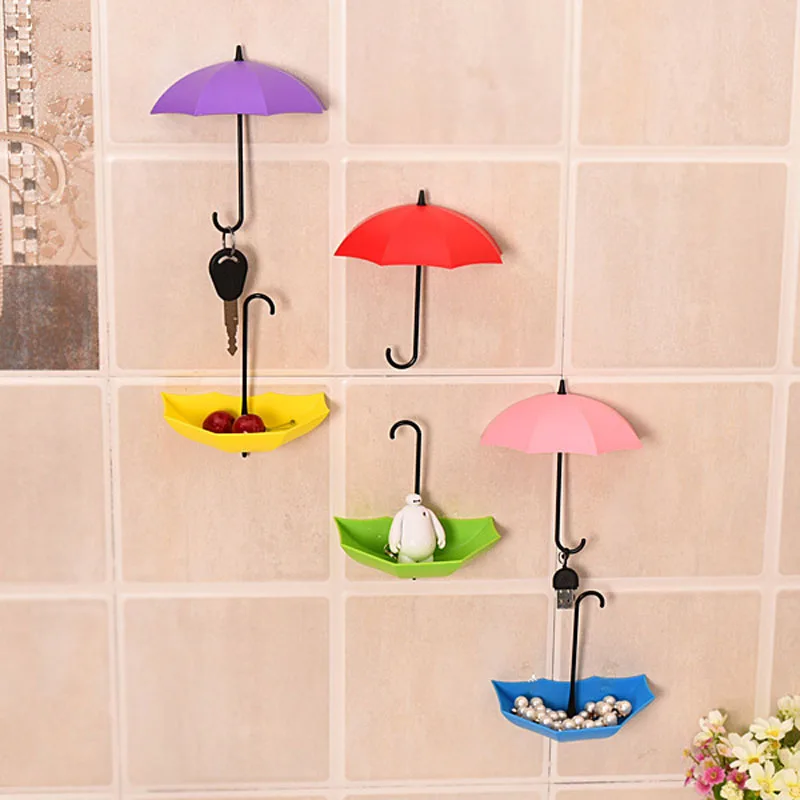 

New Umbrella Wall Hook 3pcs/set Cute Umbrella Wall Mount Key Holder Wall Hook Hanger Organizer Durable Key Holder