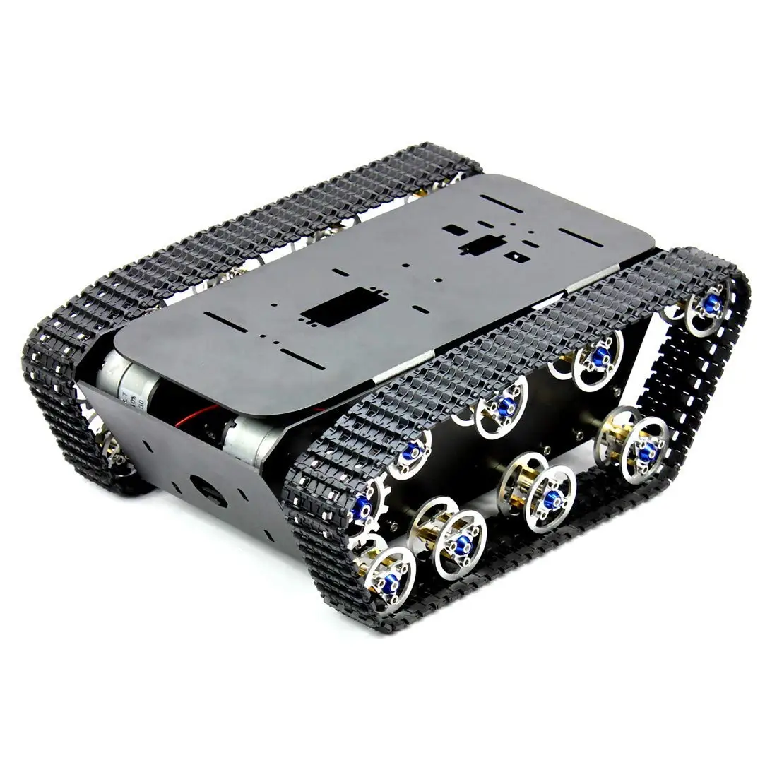 Smart Robot Car Tank Chassis Kit Aluminum Alloy Big Platform with Motors for DIY Remote Control Robot Car Toys