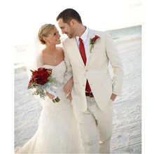 Trajes De Hombre 2016 Custom Made Handmade Ivory Slim Fits Suits Tuxedo Wedding Suits Groom Suits Formal Party Suits