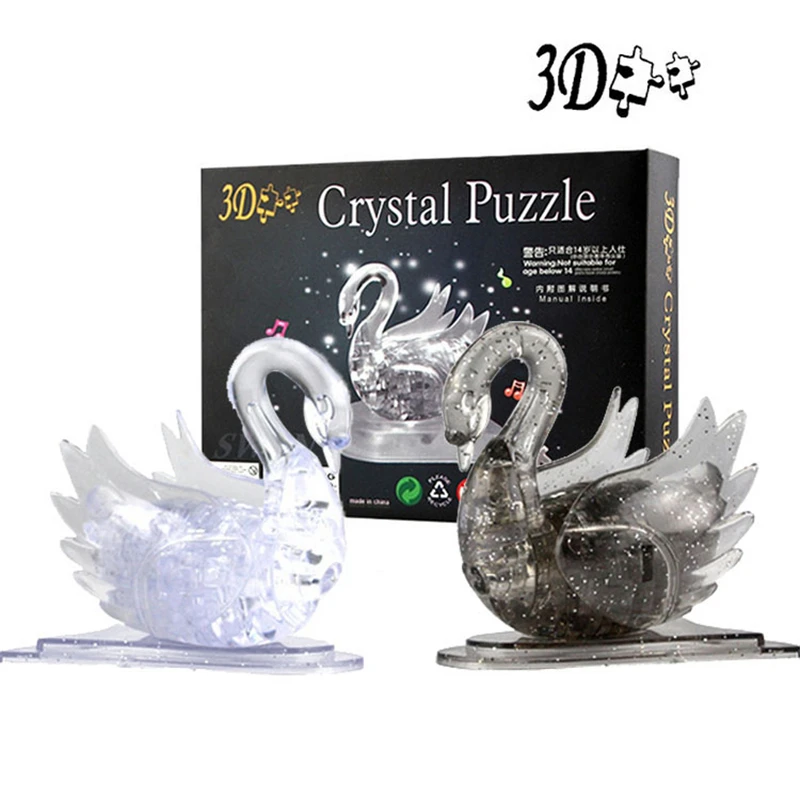 

Hot 3D Crystal Swan Shape Building Crystal Puzzle Model DIY Star Intellectual Furnish Gadg Toys Jigsaw Early Education Puzzle