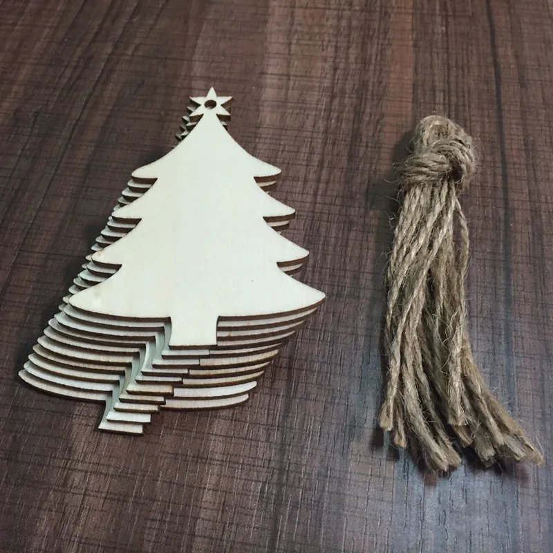 10 шт. DIY Рождественский Олень голова северный олень Дерево Висячие Деревянные