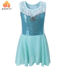 BAOHULU/платье Анны и Эльзы для девочек Карнавальный Костюм Детское бальное платье-пачка с блестками для От 3 до 12 лет и девочек-подростков