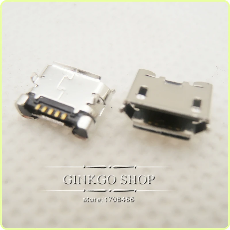 200 шт./лот планшетный ПК Micro USB разъем 5P мобильный телефон 5pin 2 DIP foot зарядный порт 6