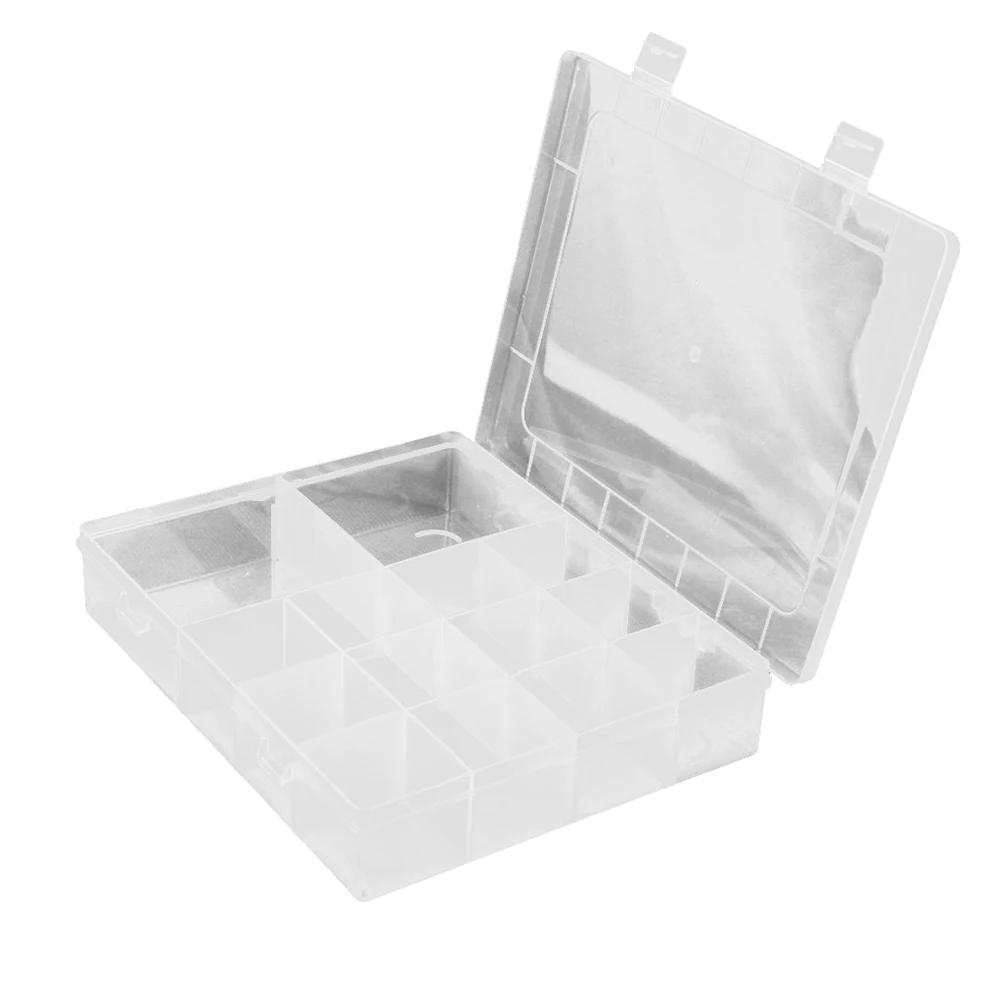 14 Grid Plastic Adjustable Jewelry Organizer Box Storage Container Case