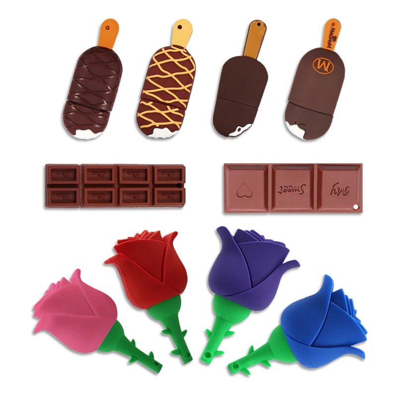 

Creative Usb Flash Drive 128gb Ice cream pen drive 64gb chocolate flash card usb flash memory stick 64 gb pendrive flash drive