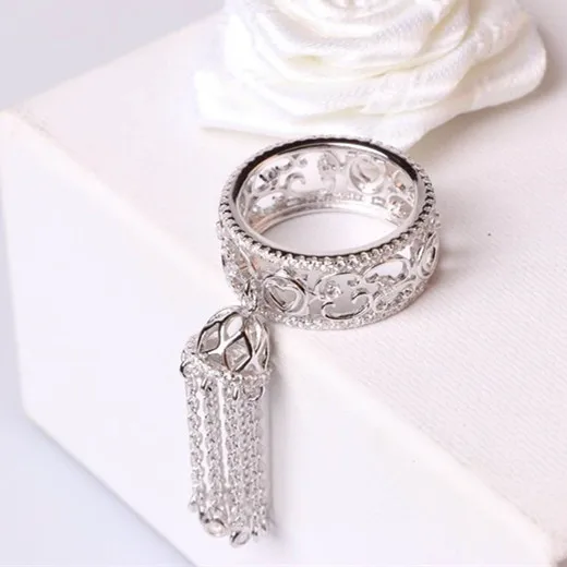 Goedkoop Designer Fashion 925 Sterling Zilveren Sieraden 3A Zirconia Party Kwastje Ring