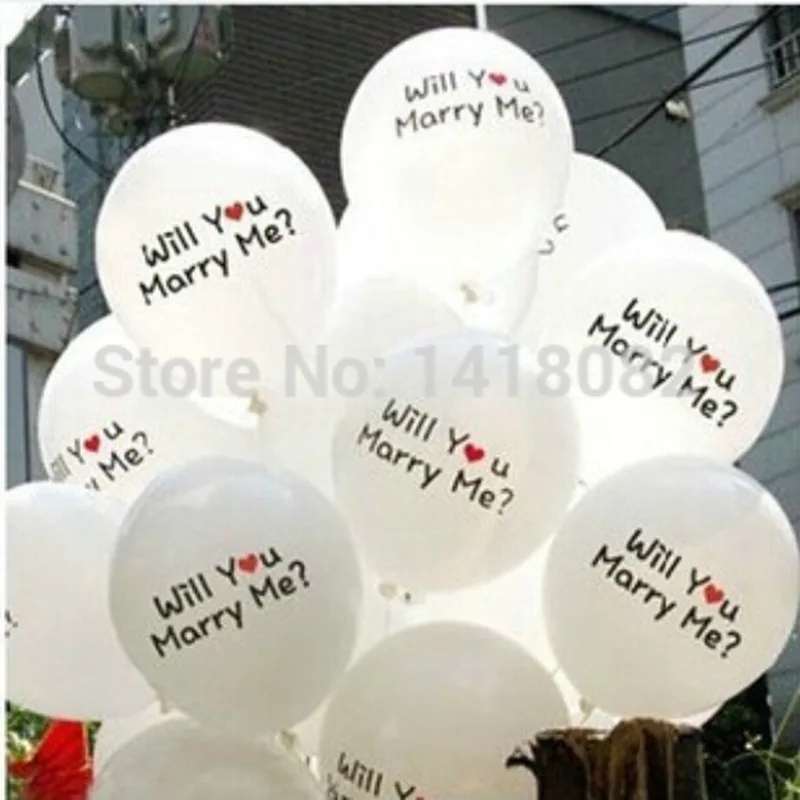 Printing Balloons 50pcs Lot Letters Will You Marry Me High Printing Balloons 50pcs Lot Letters Will You Marry Me High Quality12 Inch Round Pink White Latex Wedding Decoration In Ballons Accessories From
