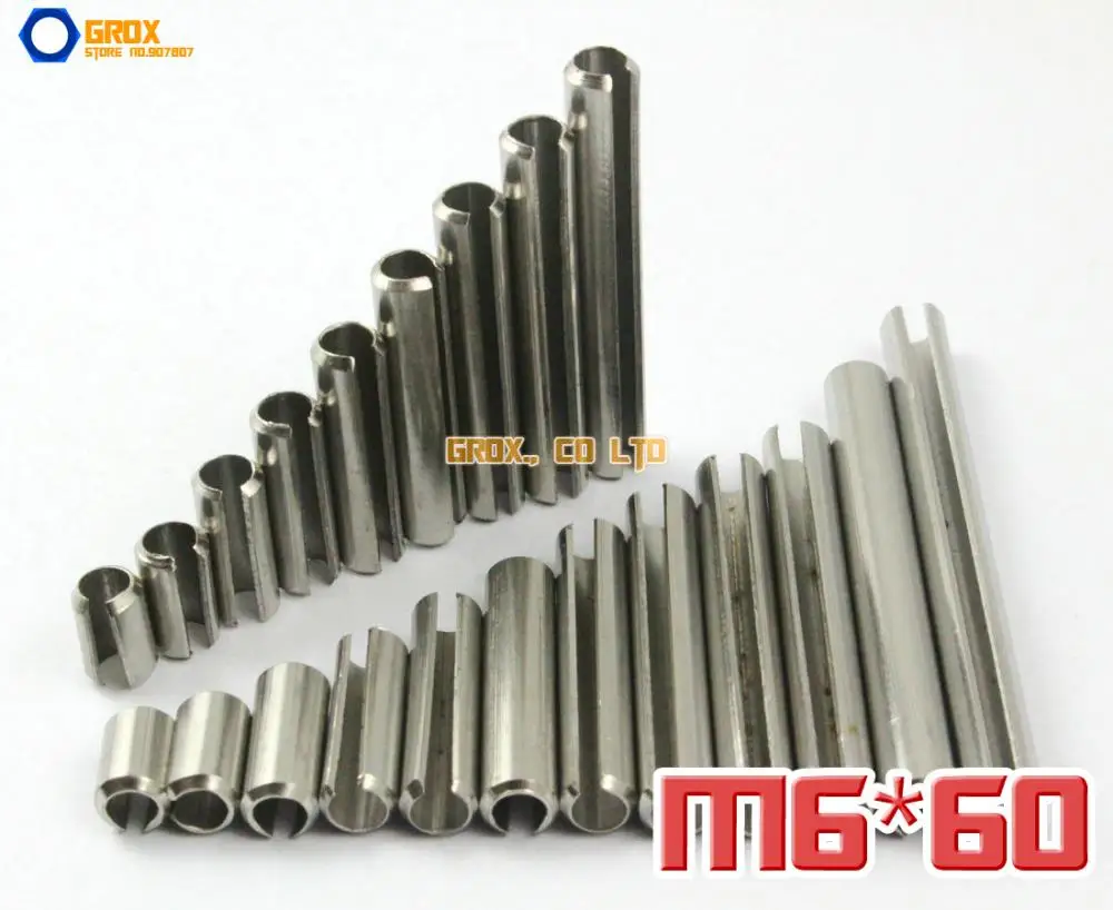 2.5mm M2.5 x 16 Stainless Steel Slotted Spring Tension Pins Sellock Roll Pins DIN 1481-100 Pack Bolt Base