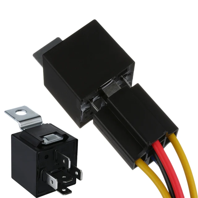 1PC Relay Socket 5 Pin 4 Wire 12V 40A Auto Relay Socket Car Fuse relay