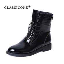 CLASSICONE 2019 Woman shoes women's ankle boots spring autumn genuine leather black flats brand fashion luxury style casual sexy CLASSICONE 2019 Woman shoes women's ankle boots spring autumn genuine leather black flats brand fashion luxury style casual sexy
