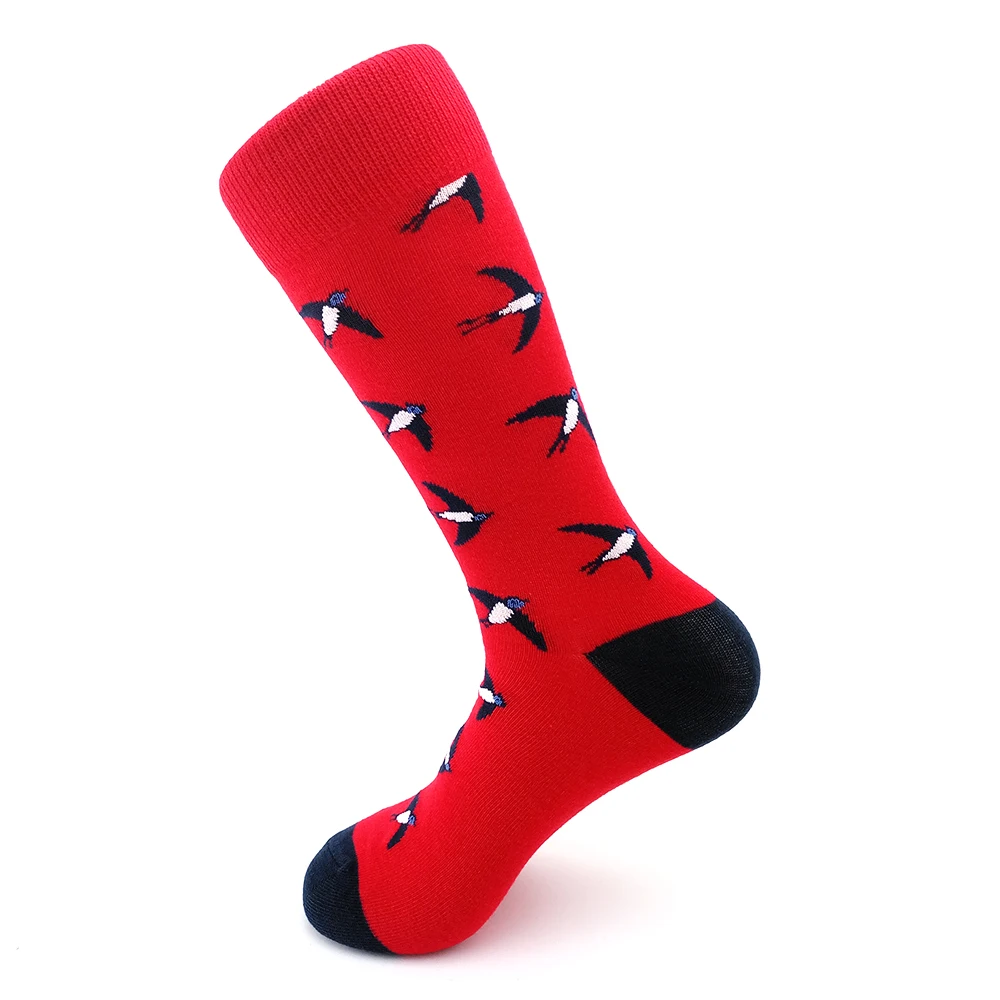 1 пара носков для мужчин и женщин, Повседневные Дышащие носки из чесаного хлопка с рисунками животных, цветов, креативные забавные счастливые носки, подарки высокого качества