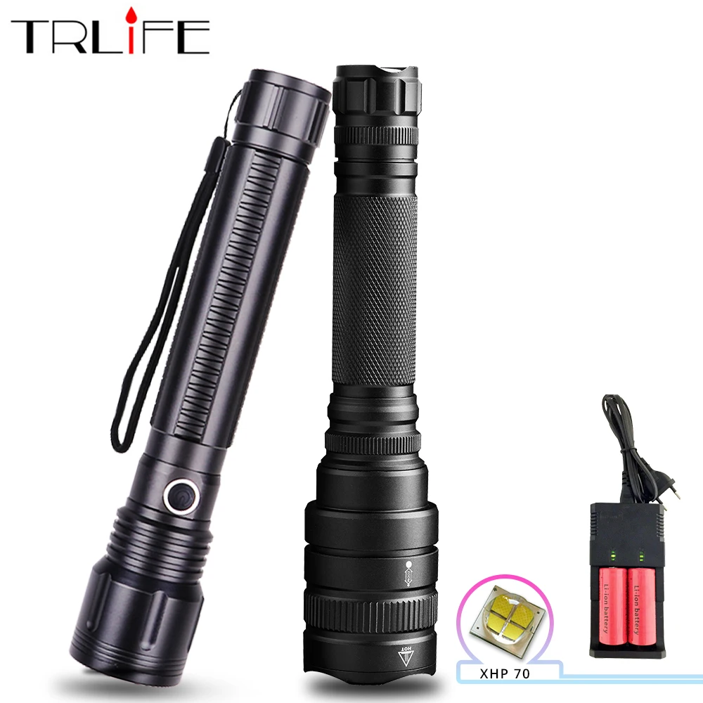 

50W XHP70 XHP50 XHP70.2 LED Flashlight Xlamp 5Modes Zoom Led Torch USB Rechargeable 18650 or 26650 Powerful Lantern Camp Light