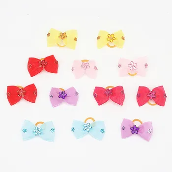 Small Dogs Bows Hair Accessories Yorkshire terrier Supplies For Pets Product Grooming Hair Bows gumki