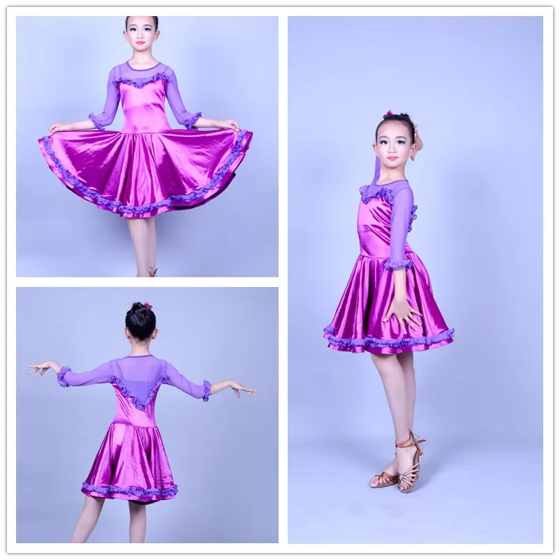 Платье для латиноамериканских танцев девочек одежда соревнований бальных