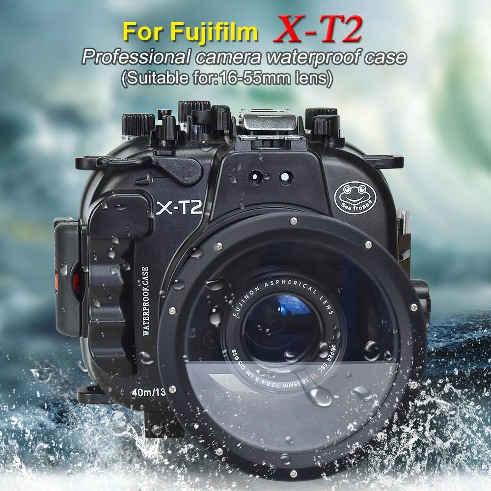 

40M 130ft Waterproof Underwater Housing Camera Diving Case for Fujifilm XT2 FUJI X-T2 Fujifilm XF 16-55mm F2.8 R LM WR Case Cove