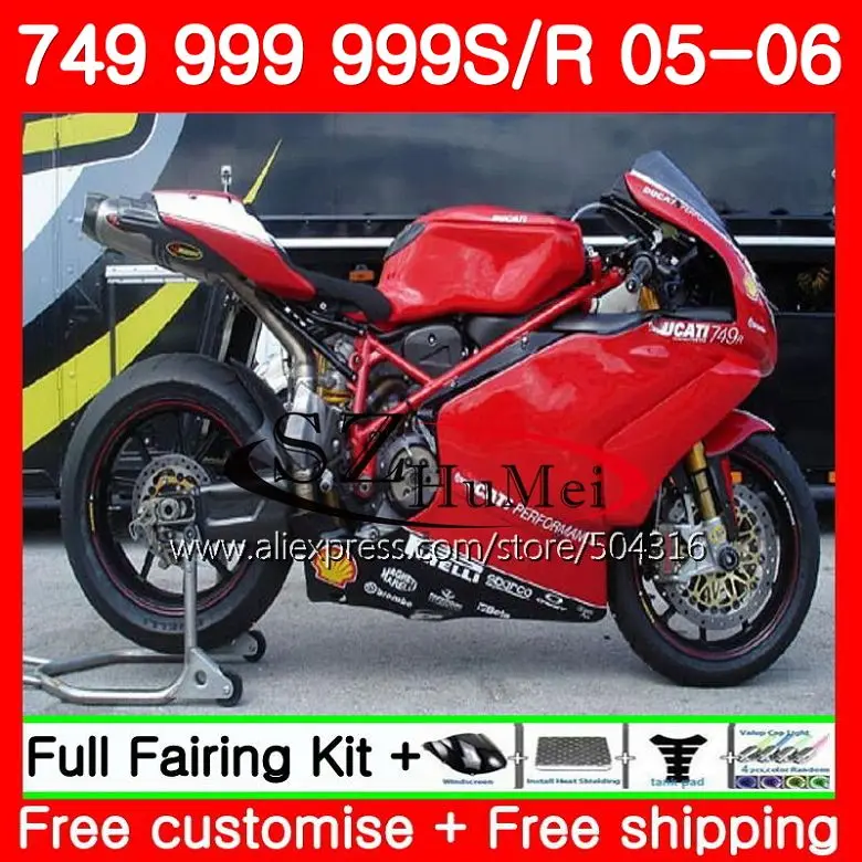 Корпус для поездок на мотоцикле DUCATI 749R 999R 05-06 749 999 R мотоцикл 96SH13 кузов 749 S 999 S 749 999 05 06 2005 2006 обтекатели комплект красного и черного цвета