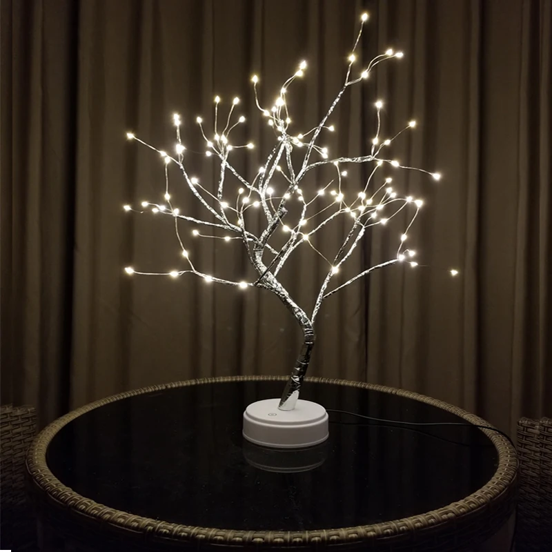 

USB Touch switch control Bright LED Lamp 108 LEDS Greeting Tree Lights LED Fire Tree Lamp For Home Holiday Lighting Christmas
