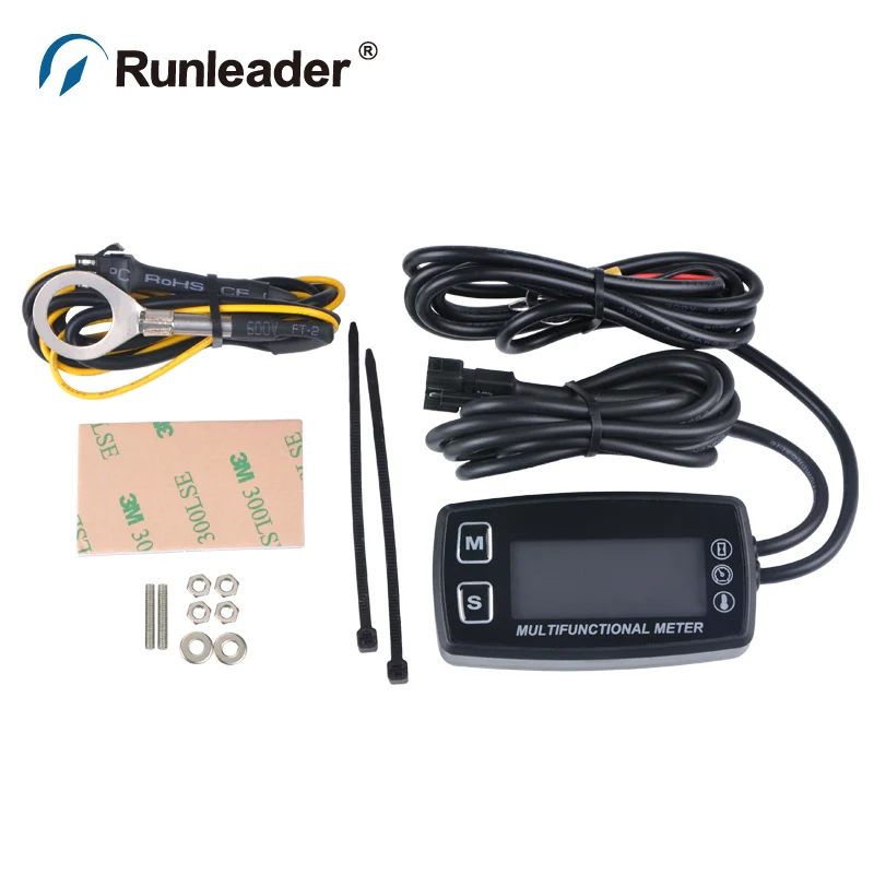  RL-HM035LT LED Tach/Hour Meter thermometer temperature meter for gasoline marine outboard paramotor - 32729564306