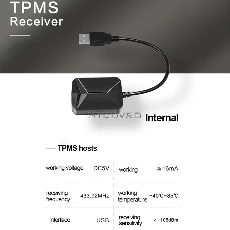 YMODVHT Автомобильный USB TPMS монитор давления в шинах для Автомобильный dvd-плеер на основе Android 4 датчика сигнализации температуры шин